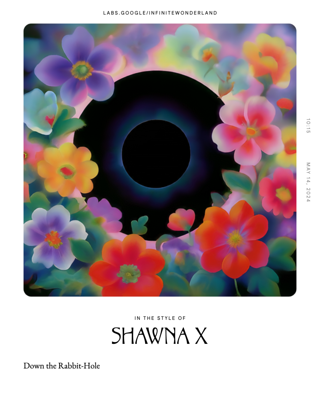 Generated image of "Down the rabbit hole" by Shawna X