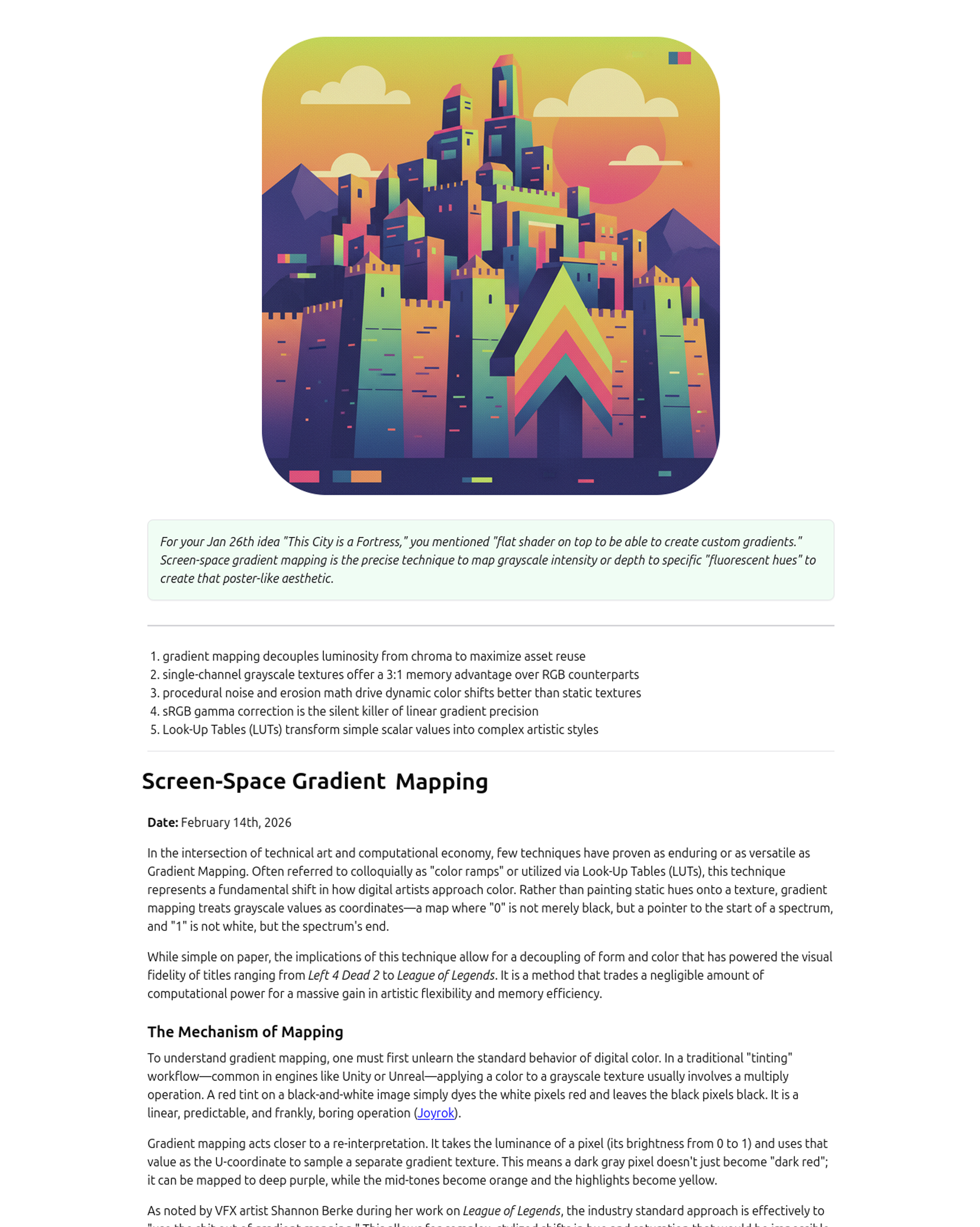 A screenshot of "Screen-space Gradient Mapping"