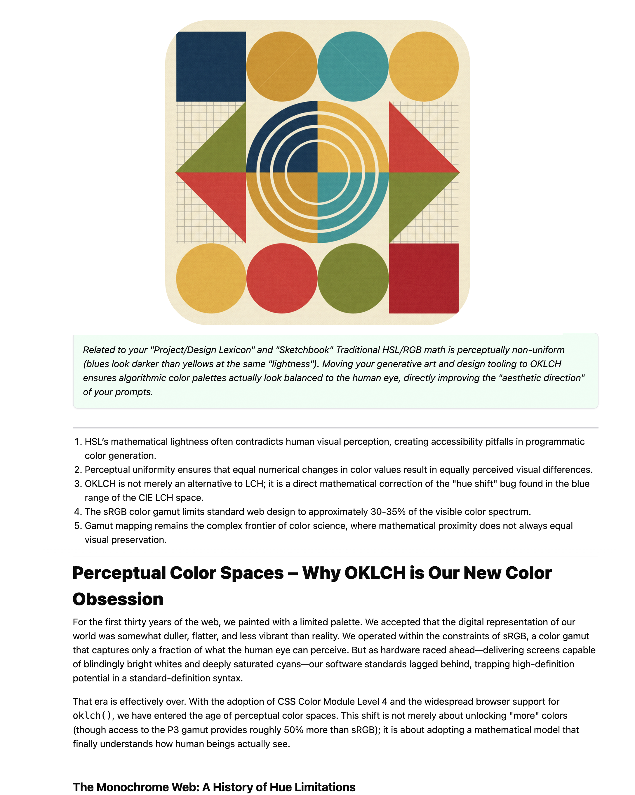 A screenshot of "Perceptual Color Spaces"